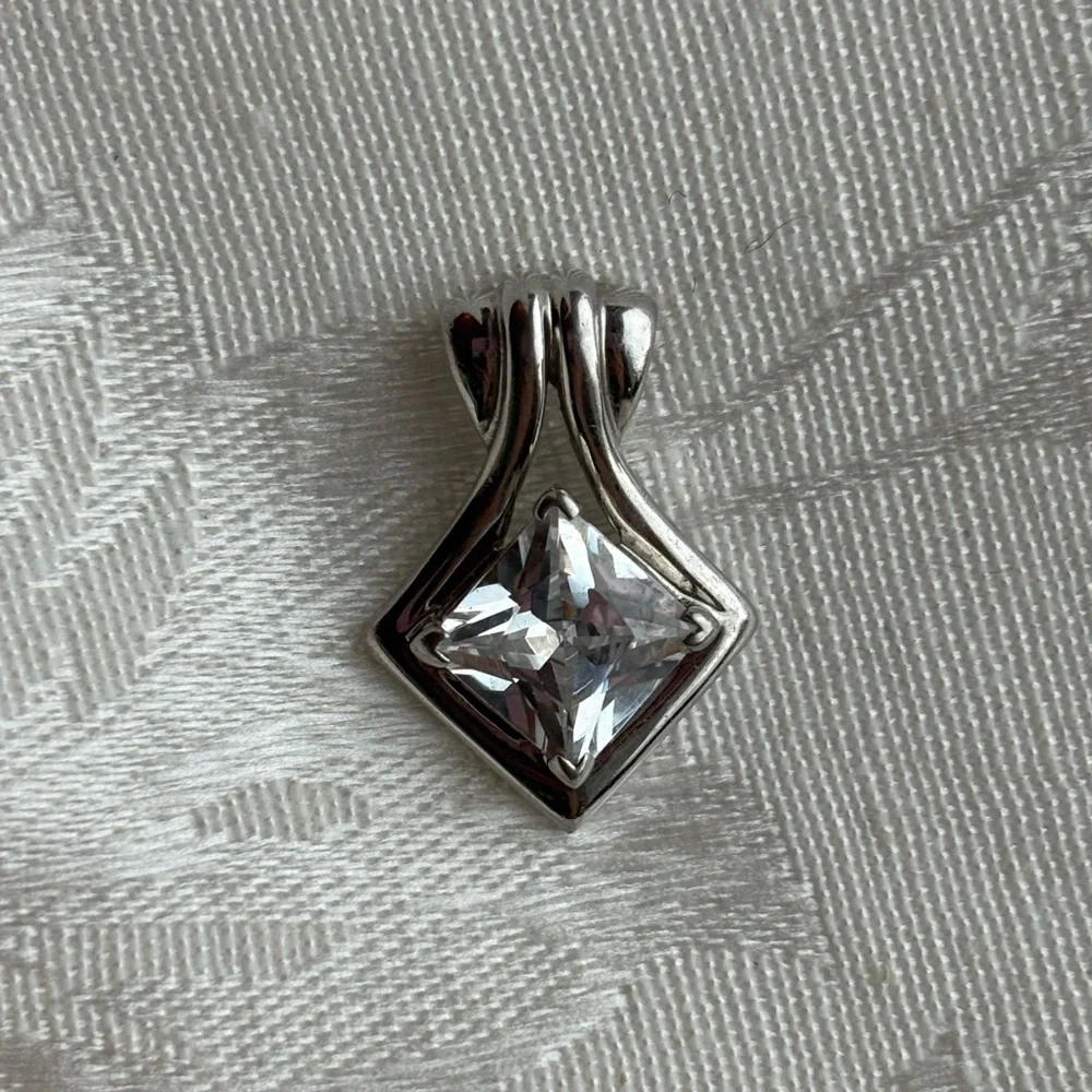 Sterling Silver CZ Statement Pendant - Picture 2 of 4